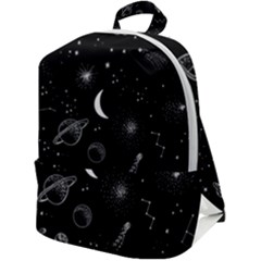 Cosmic Black Space Star Zip Up Backpack by Ndabl3x