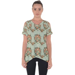 Retro 1880s Flowers Pattern 19 Cut Out Side Drop T-shirt by violetheavensky