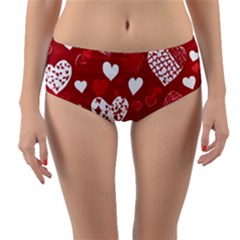 Valentine Reversible Mid-waist Bikini Bottoms by pollyparadiseartshop