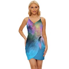 Smokescreen Wrap Tie Front Dress by pollyparadiseartshop