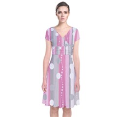 Candy Short Sleeve Front Wrap Dress by pollyparadiseartshop
