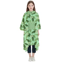 Leaves Pattern Texture Seamless Kids  Hooded Rain Ponchos by Hannah976