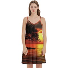 Sunset Nature Sea Dusk Landscape Mini Camis Dress With Pockets by Salmanaz77