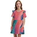 Art Abstract Pattern Kids  Frilly Sleeves Pocket Dress View1
