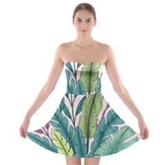 Illustrations Plants Nature Leaves Strapless Bra Top Dress by Salmanaz77