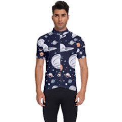 Space Galaxy Universe Stars Sky Men s Short Sleeve Cycling Jersey by Paksenen