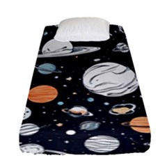 Space Galaxy Universe Stars Sky Fitted Sheet (single Size) by Paksenen