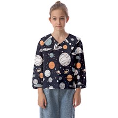 Space Galaxy Universe Stars Sky Kids  Sailor Shirt by Paksenen