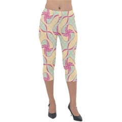 Abstract Pattern Design Scrapbooking Lightweight Velour Capri Leggings  by Paksenen