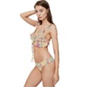 Abstract Pattern Design Scrapbooking Low Cut Ruffle Edge Bikini Set View2