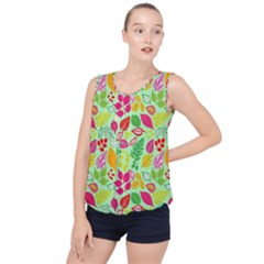 Flower Flora Floral Nature Pattern Seamless Bubble Hem Chiffon Tank Top by Bedest