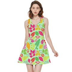 Flower Flora Floral Nature Pattern Seamless Inside Out Reversible Sleeveless Dress by Bedest