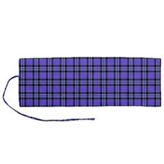 Blue Tartan Plaid 1 Roll Up Canvas Pencil Holder (m) by dressshop