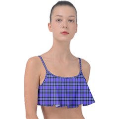 Blue Tartan Plaid 1 Frill Bikini Top by dressshop