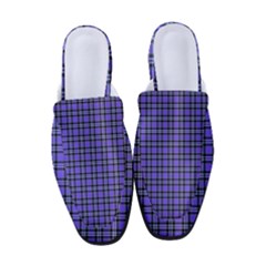 Blue Tartan Plaid 1 Women s Classic Backless Heels by dressshop