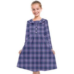 Purple Plaid Tartan 1 Kids  Midi Sailor Dress