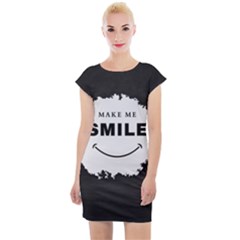 Black And White Simple Make Me Smile T Shirt 20250203 014057 0000 Cap Sleeve Bodycon Dress by Cowcow2005