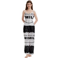Black And White Simple Make Me Smile T Shirt 20250203 014057 0000 Spaghetti Top Long Pants Satin Pajamas Set by Cowcow2005