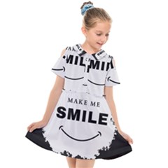 Black And White Simple Make Me Smile T Shirt 20250203 014057 0000 Kids  Short Sleeve Shirt Dress by Cowcow2005