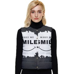 Black And White Simple Make Me Smile T Shirt 20250203 014057 0000 Women s Button Up Puffer Vest by Cowcow2005