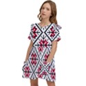 Ukrainian Folk Seamless Pattern Ornament Ethnic Ornament Border Element Traditional Art Kids  Frilly Sleeves Pocket Dress View3