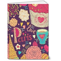 Collage Worx Black Collage Cupcake Eifel Tower Fireworks Paris 5  X 7  Hardcover Notebook by Grandong