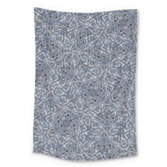 Blue Ornament Complex Mosaic Print Pattern Large Tapestry by dflcprintsclothing