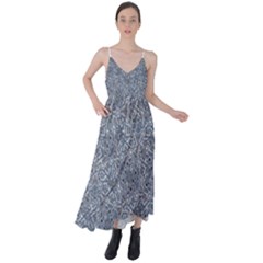 Blue Ornament Complex Mosaic Print Pattern Tie Back Maxi Dress by dflcprintsclothing