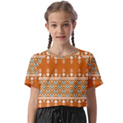 Winter Wonderland Seamless Pattern: Christmas Trees & Snowflakes On Dark Background Kids  Basic T-shirt by ArtfulThreads