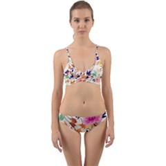 Abstract Floral Background Wrap Around Bikini Set by kyorashop23