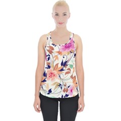 Abstract Floral Background Piece Up Tank Top by kyorashop23
