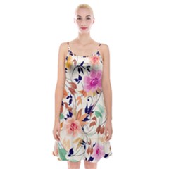 Abstract Floral Background Spaghetti Strap Velvet Dress by kyorashop23