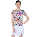 Abstract Floral Background Women s Sports Top View1