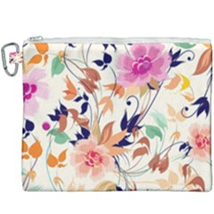 Abstract Floral Background Canvas Cosmetic Bag (xxxl) by kyorashop23