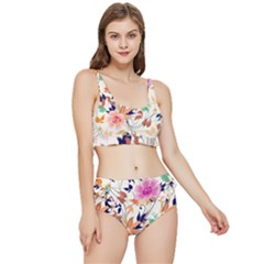 Abstract Floral Background Frilly Bikini Set by kyorashop23