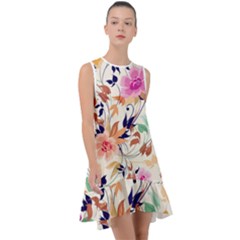 Abstract Floral Background Frill Swing Dress by kyorashop23