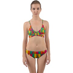 Abstract-background Wrap Around Bikini Set by kyorashop23