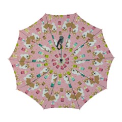 Corgi Bubble Boba Tea Pink Pattern Automatic Folding Umbrella With Case (large) by Salmanaz77