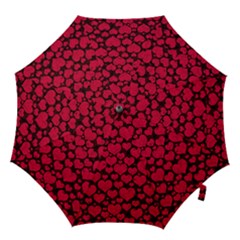Valentines Day Hearts Pattern Love Red Hook Handle Umbrellas (medium) by Maspions