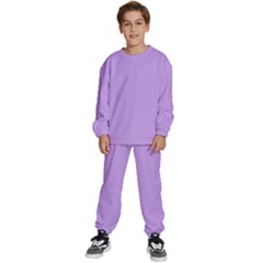 Luscious Lavender Hex #cca3e7 Kids  Sweatshirt Set by dressshop