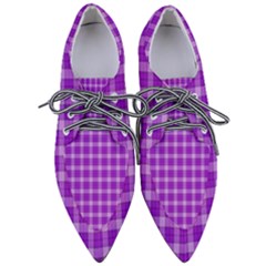 Purple Plaid Tartan 3 Pointed Oxford Shoes by dressshop