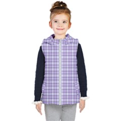 Purple Plaid Tartan 2 Kids  Hooded Puffer Vest by dressshop