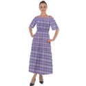 Purple Plaid Tartan 2 Shoulder Straps Boho Maxi Dress  View1