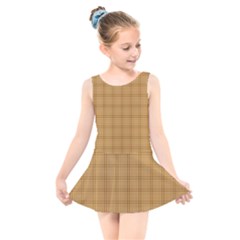 Autumn Fall Plaid Tartan 1 Kids  Skater Dress Swimsuit by dressshop