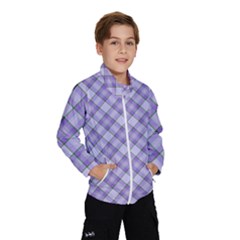 Purple Plaid Tartan 2 Diagonal Kids  Windbreaker by dressshop