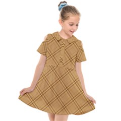 Autumn Fall Plaid Tartan 1 Diagonal Kids  Short Sleeve Shirt Dress by dressshop