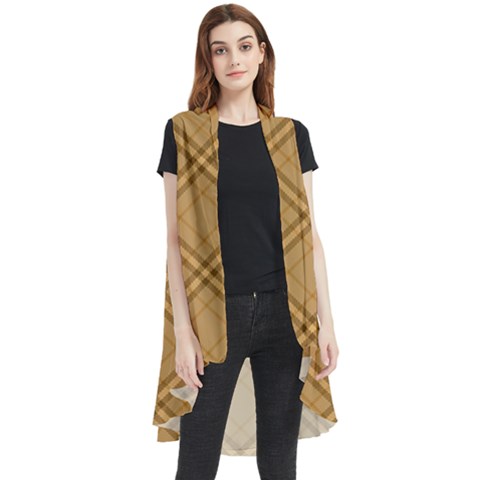 Autumn Fall Plaid Tartan 1 Diagonal Sleeveless Chiffon Waistcoat Shirt by dressshop
