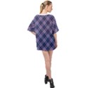 Purple Plaid Tartan 1 Diagonal Oversized Chiffon Top View2