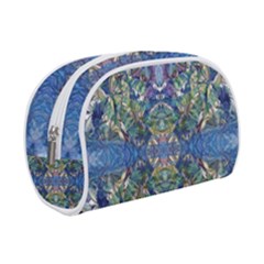 Blue Arabesque Make Up Case (small) by kaleidomarblingart