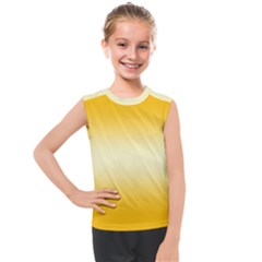 Amber Orange To Cream Yellow Bilinear Gradient Kids  Mesh Tank Top by GradientsOmbre